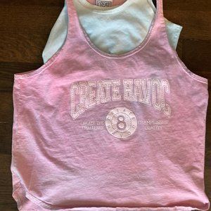 Vintage 1980s Womens Create Havoc Tank Top with Built-in Bra